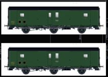L.S. Models MW104 - H0 - 2-tlg. Packwagen DQD2M, SNCF, Ep. III - Set 2